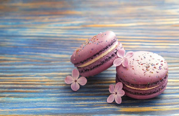 Macarons Aux Myrtilles Macarons Violets Concept Fond Macaron Macarons Violets — Photo