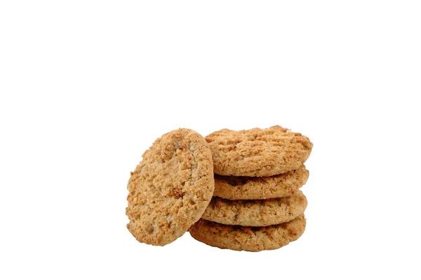 Concepto de panadería vegana. Galletas integrales redondas de avellana. Aperitivos nutritivos saludables, buenos para la figura, sin azúcar, dieta vegetariana . — Foto de Stock