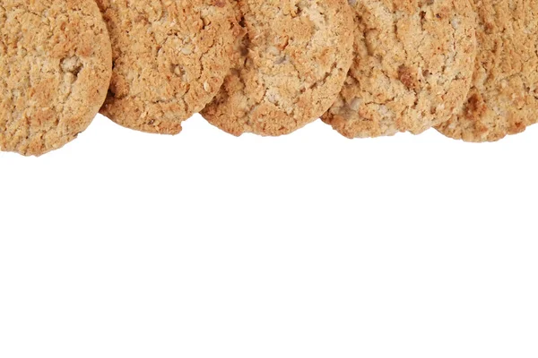 Concetto di panetteria vegana. Biscotti integrali rotondi alla nocciola. Snack nutrienti sani, buoni per la figura, senza zucchero, dieta vegetariana . — Foto Stock