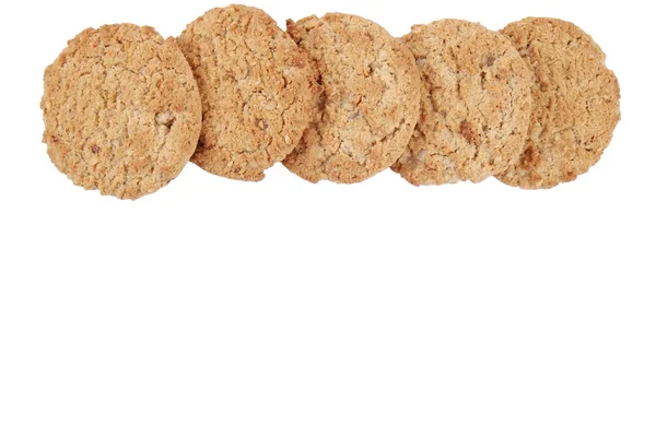 Vegan bakery concept. Integral round hazelnut cookies. Healthy nutritious snacks, good for figure, sugar free, vegetarian diet. — Stock Photo, Image
