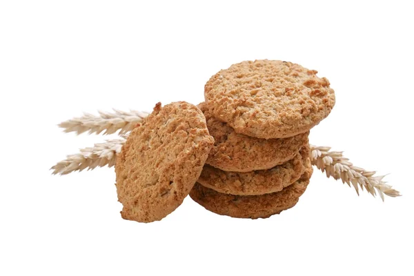 Vegan bakery concept. Integral round hazelnut cookies. Healthy nutritious snacks, good for figure, sugar free, vegetarian diet. — Stock Photo, Image