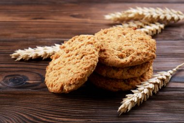 Vejetaryen ekmek kavramı. Ayrılmaz yuvarlak Fındıklı kurabiye. Sağlıklı besleyici aperatifler, şekil, şeker ücretsiz, vejetaryen diyet için iyi.