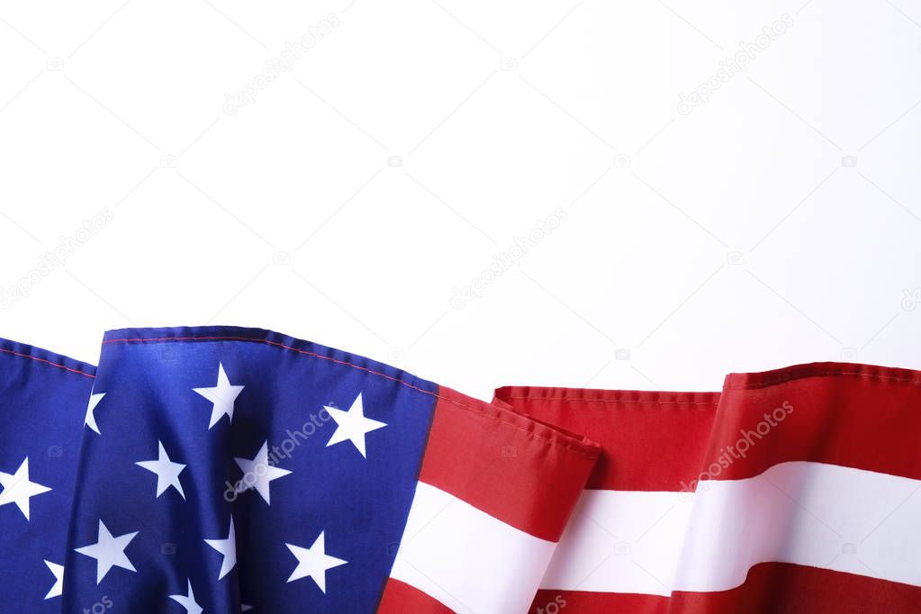 Background flag of the United States of America for national federal holidays celebration and mourning remembrance day. USA symbolics.