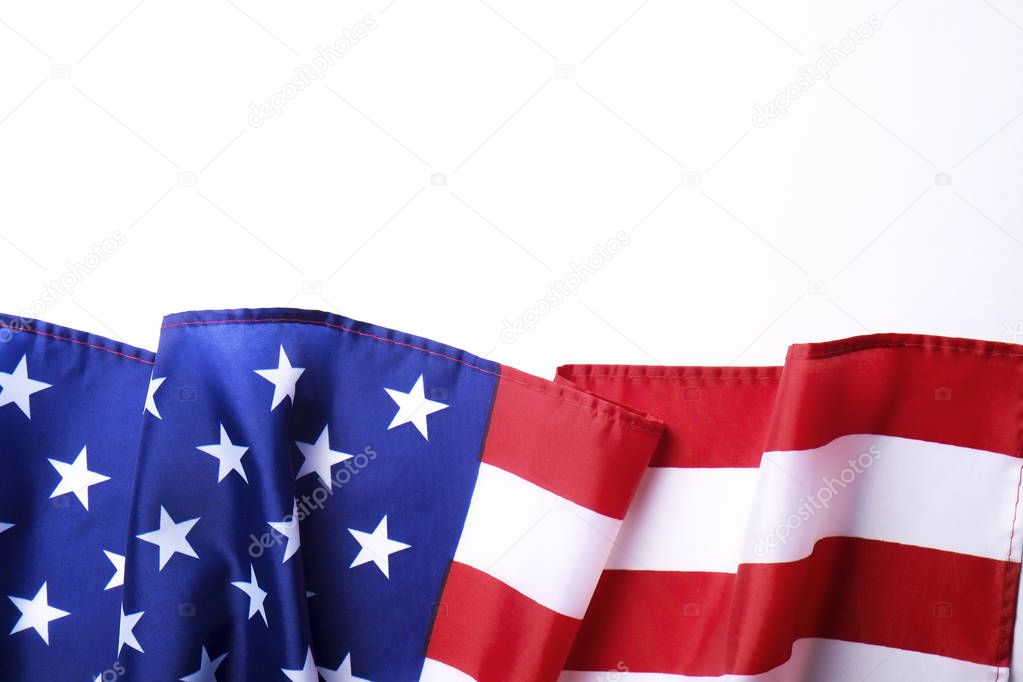 Background flag of the United States of America for national federal holidays celebration and mourning remembrance day. USA symbolics.