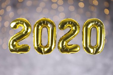 2020 yılbaşı kutlamaları için şişirilebilir balonlar..