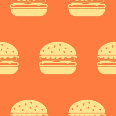 Burger çizgi simge sorunsuz vektör deseni.