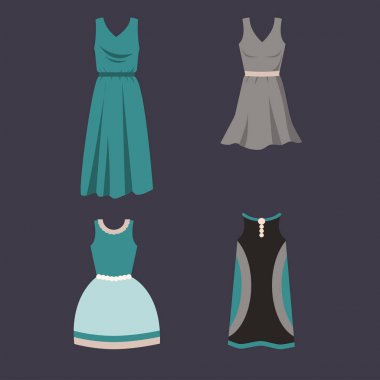 Kadın elbiseler karanlık bir arka plan ayarla.