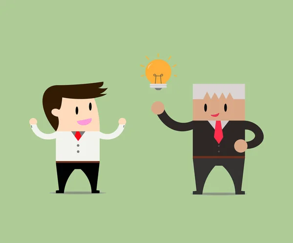 Empresarios compartiendo ideas — Vector de stock