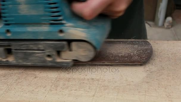 Power Tool for Planing Wood — Stock Video