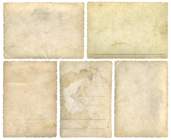 Five Old Empty Postcards Template Background Cutout — Stock Photo, Image