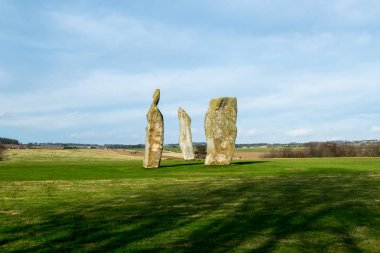 Lundin Links Standing stones. Fife. Scotland clipart