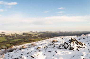 Rombalds moor in snow, Yorkshire clipart