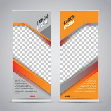 Banner stand tasarım şablonu olarak ikiz portakal topla
