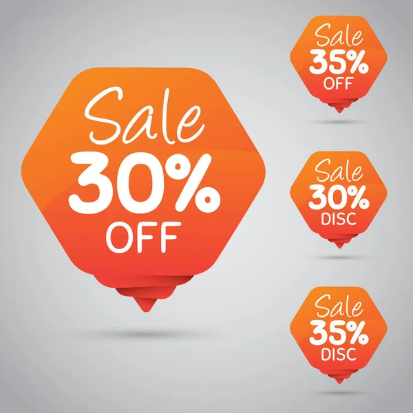 30% 35% Verkauf, Scheibe, aus auf fröhlich orangefarbenen Tag für Marketing Einzelhandel Element Design — Stockvektor