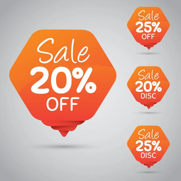 20% 25% Verkauf, Scheibe, aus auf fröhlich orange Tag für Marketing Einzelhandel Element Design — Stockvektor