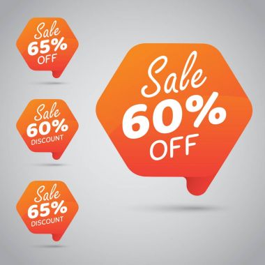 % %60 65 satış, kapalı neşeli portakal etiketinde perakende öğesi tasarım pazarlama için disk