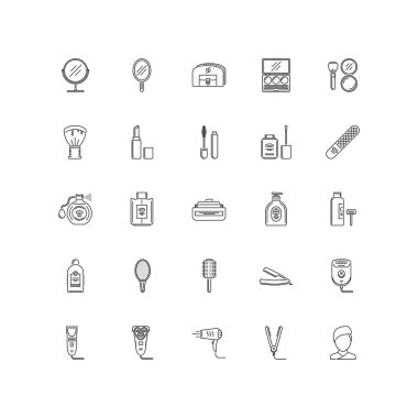  Güzellik 25 anahat simgeleri. 64 x 64 kılavuz.