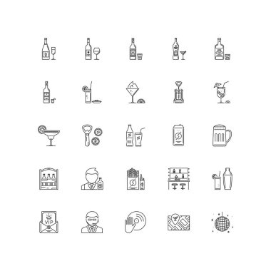 Bar 25 anahat simgeleri. 64 x 64 kılavuz.