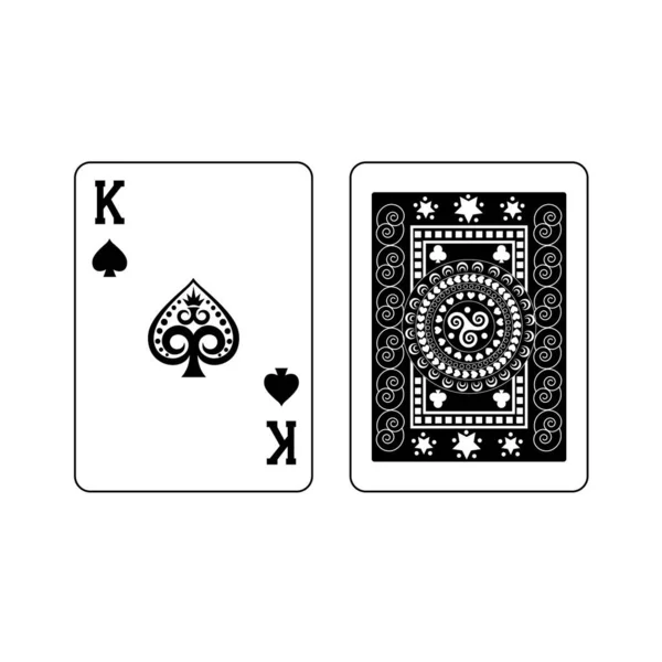 Ρήγας Μπαστούνι Παίζει Χαρτιά Εικονογράφηση Διανύσματος — Διανυσματικό Αρχείο