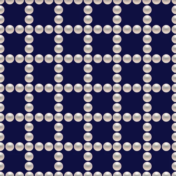 Bílé Perly Tmavém Pozadí Bezproblémový Vzorec Textilní Vzor Vzor Pro — Stockový vektor