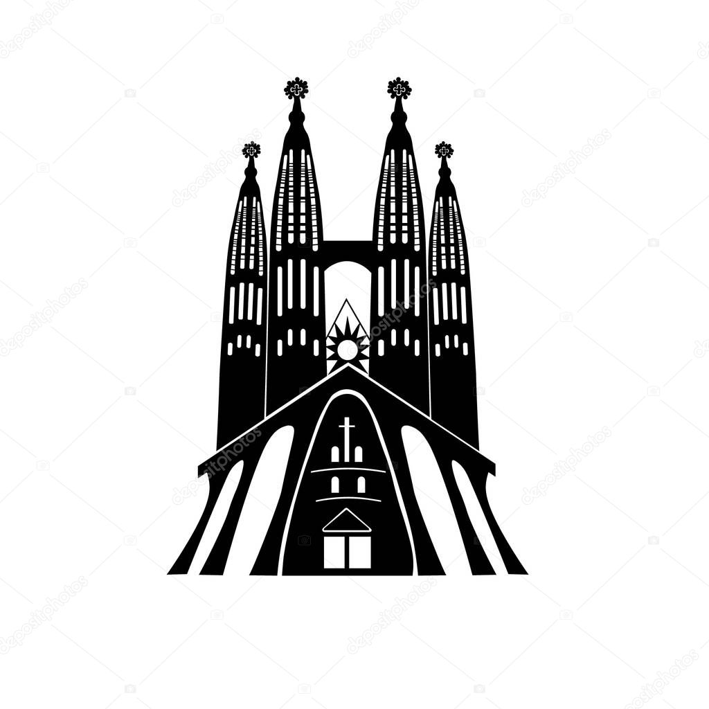 Ilustración vectorial de La Sagrada Familia, la catedral diseñada por ...