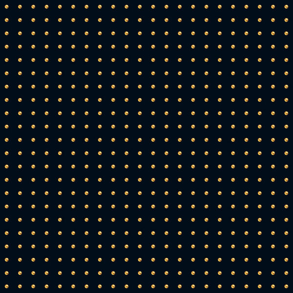 Seamless pattern with golden beads on dark blue background. 3D vector illustration for fashion print, paper, design, fabric, decor, wallpaper, luxury texture, scrapbooking, etc.