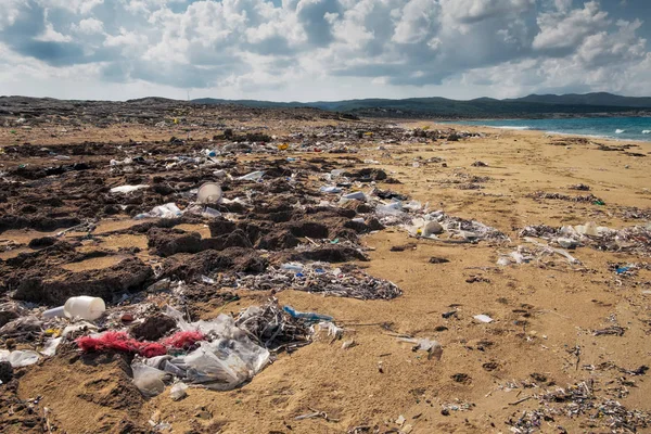 Müll Der Küste Nordzyperns Oktober — Stockfoto