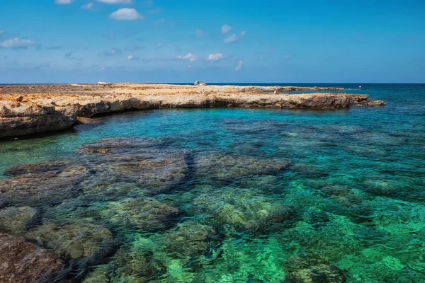 Mer Bleue Claire Nord Chypre Octobre Journée Ensoleillée — Photo