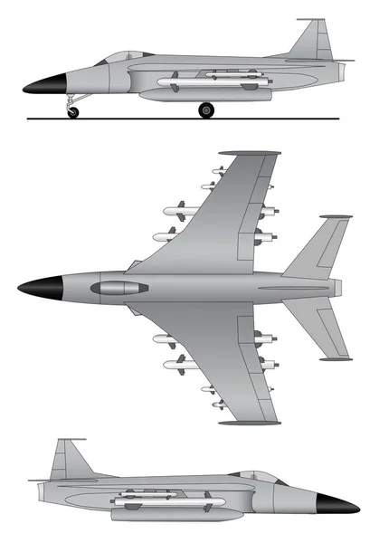 Avión jet militar — Vector de stock