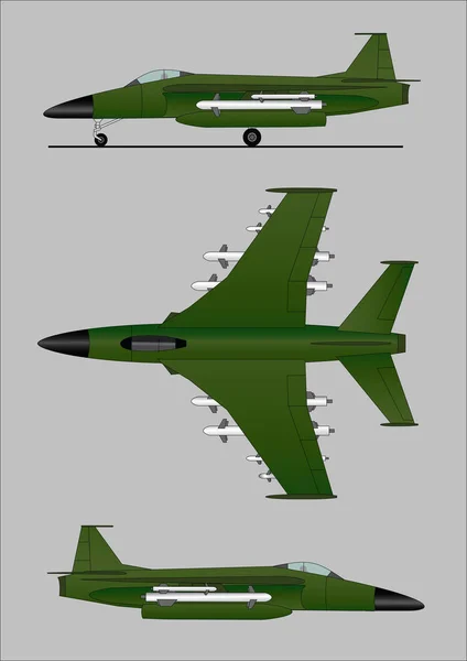 Avión jet militar — Archivo Imágenes Vectoriales