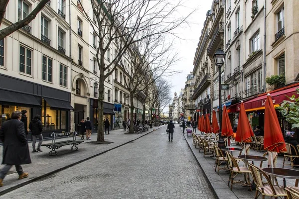 Everyday life in Paris, view of streets. France.