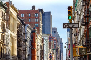 New York City Street Scene in SOHO clipart