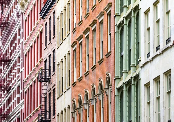 New York City Edifícios históricos coloridos — Fotografia de Stock