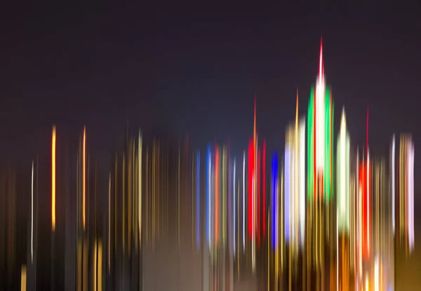 Colorate luci notturne astratte del centro di New York — Foto Stock