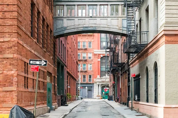 Rejtett alley jelenet Tribeca, New York City — Stock Fotó