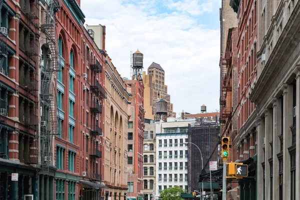Történelmi épületek, Franklin utca mentén, a Tribeca szomszéd — Stock Fotó