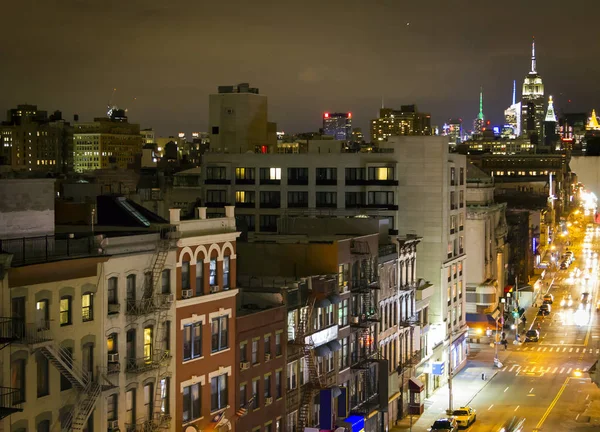 Vista aérea da Bowery Street através da Chinatown NYC — Fotografia de Stock
