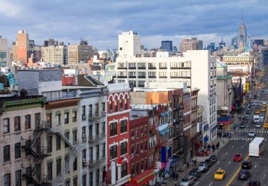 New York City genel gider NYC Chinatown sokak sahne görünümünü
