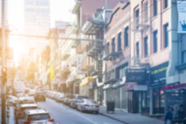 Luces coloridas de una escena callejera de la ciudad en San Francisco California — Foto de Stock