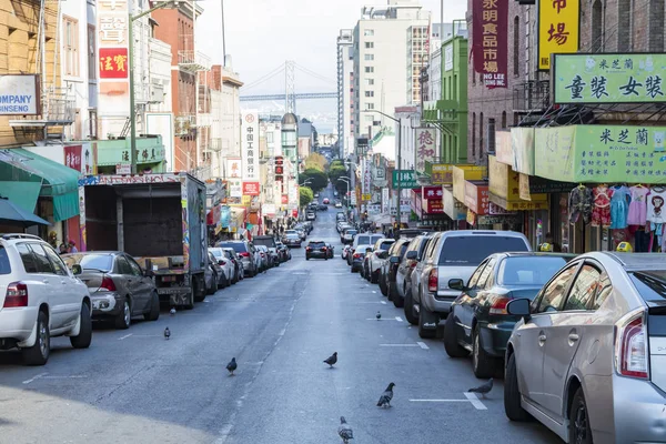 SAN FRANCISCO - CIRCA 2017: Las palomas caminan por Jackson Street — Foto de Stock