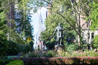 Tarihi Gramercy Park peyzaj sahne New York City