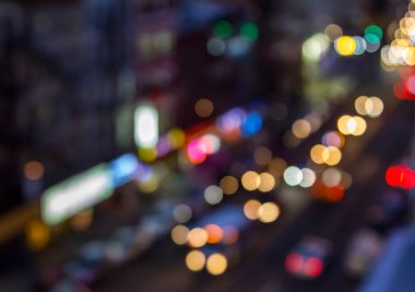 Soyut gece ışıkları yoğun bir New York City cadde üzerinden görüntü