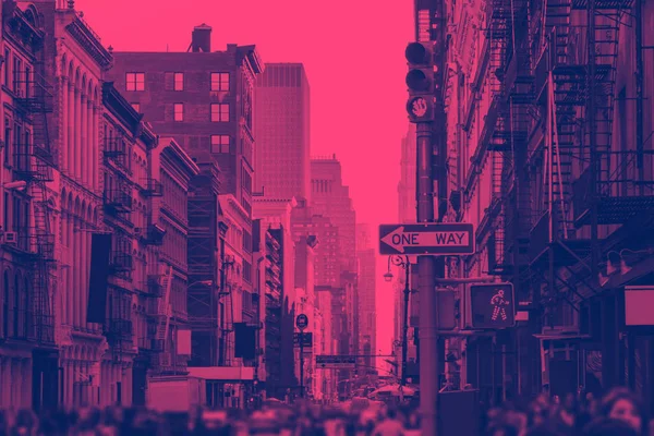 Soho Νέα Υόρκη Ροζ Και Μπλε — Φωτογραφία Αρχείου