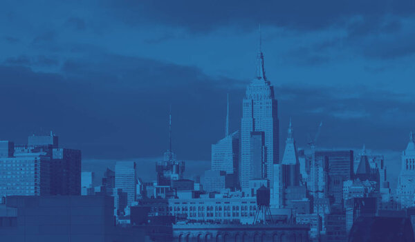 New York City Skyline in Blue