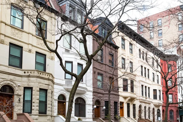 Row Colorful Old Buildings Upper West Side Manhattan New York — Stock Photo, Image