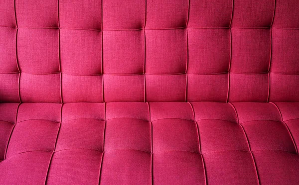 Texture Details Red Cover Soft Cotton Cloth Fine Sewing Sofa — Stock Photo, Image