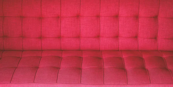 Texture Details Red Cover Soft Cotton Cloth Fine Sewing Sofa — Stock Photo, Image