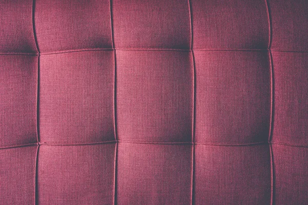 Texture Details Red Cover Soft Cotton Cloth Fine Sewing Sofa — Stock Photo, Image