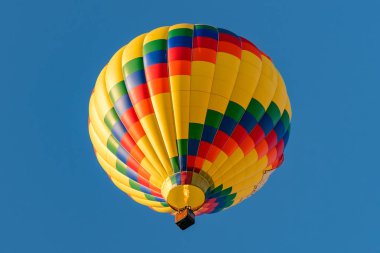 renkli sıcak hava balonları mavi gökyüzü