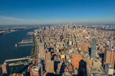 New York ve New Jersey manzarası. Manhattan ücretsiz görüntülendi